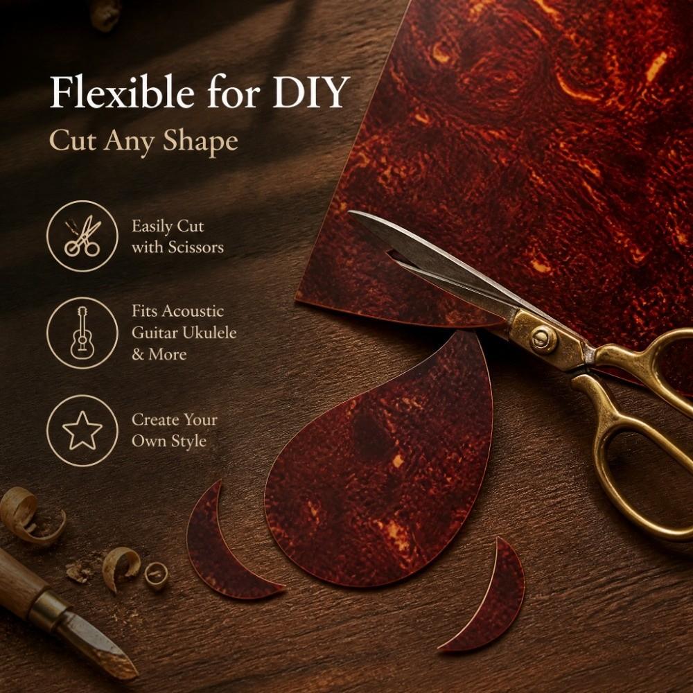 Red Tortoise Shell Blank Pickguard Sheet PVC+Celluloid Scratch Plate Acoustic Guitars
