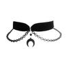 Black Crescent-shaped Necklace Gothic Choker Necklace Vintage Punk Chain Goth Collar Women Double-layer Design Sense Necklace
