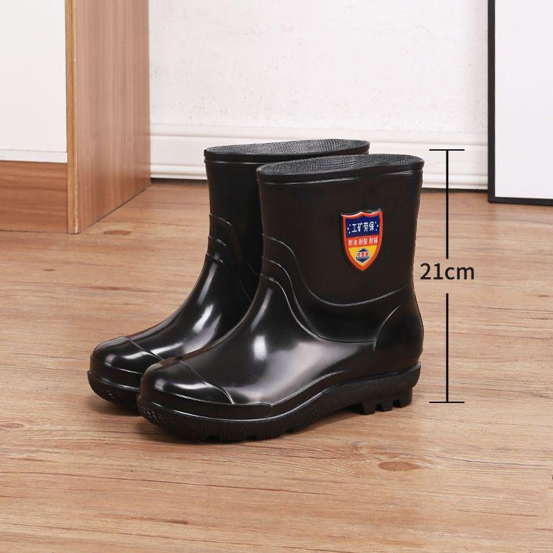 Rain shoes men's anti-men's rain boots non-slip fishing shoes long overshoes beef tendon sole thickened velvet