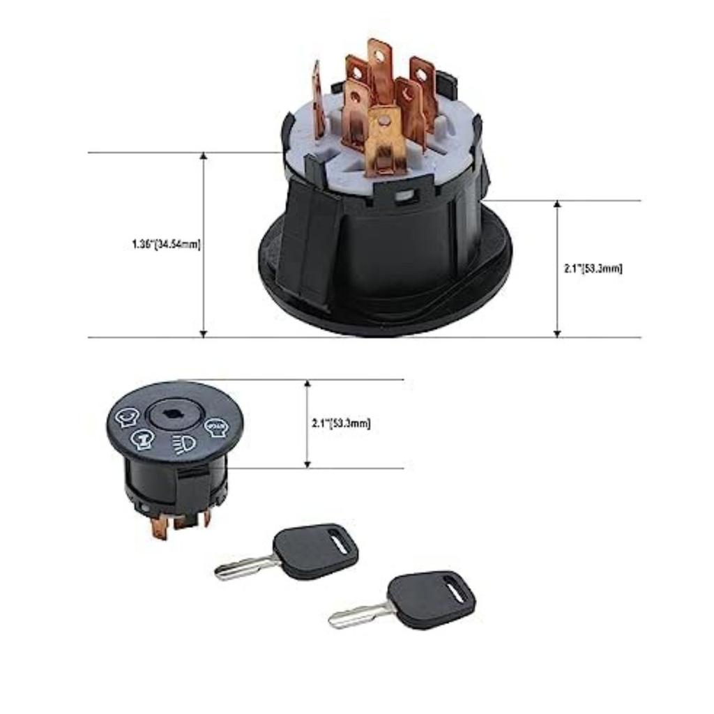 2er-Pack Zündschloss mit 2 Schlüsseln für L100 L105 L107 L108 L110 L111 L118 L120 L130 Rasentraktoren Aufsitzmäher – 4 Schlüsselpositionen