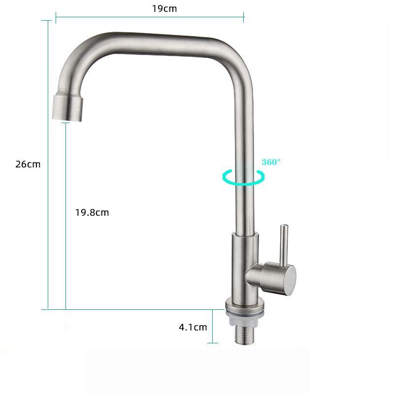 TLXT Stainless Steel Single Cold Kitchen Sink Faucet