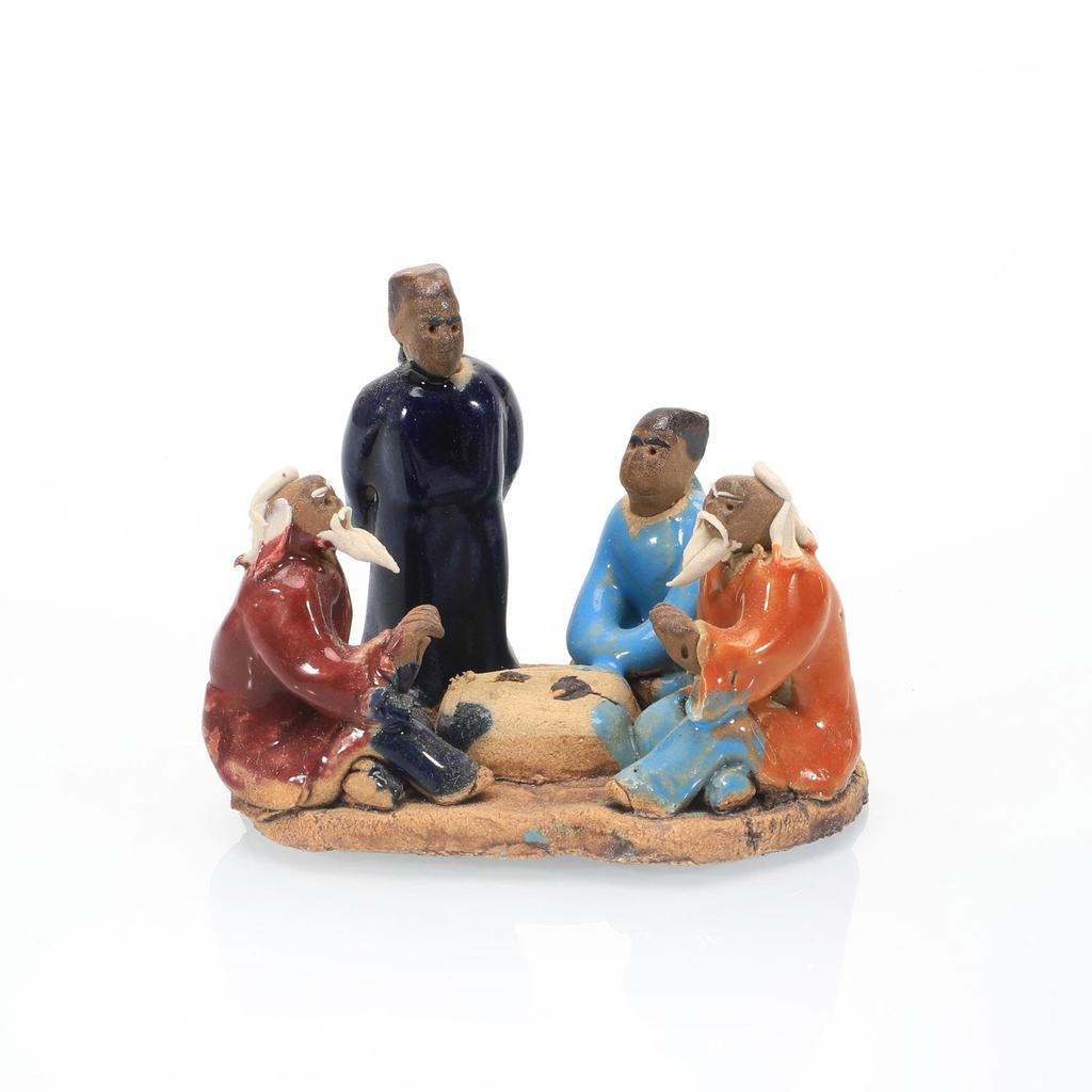 Ceramic Old Man Figurine for Fish Tank and Bonsai Decor