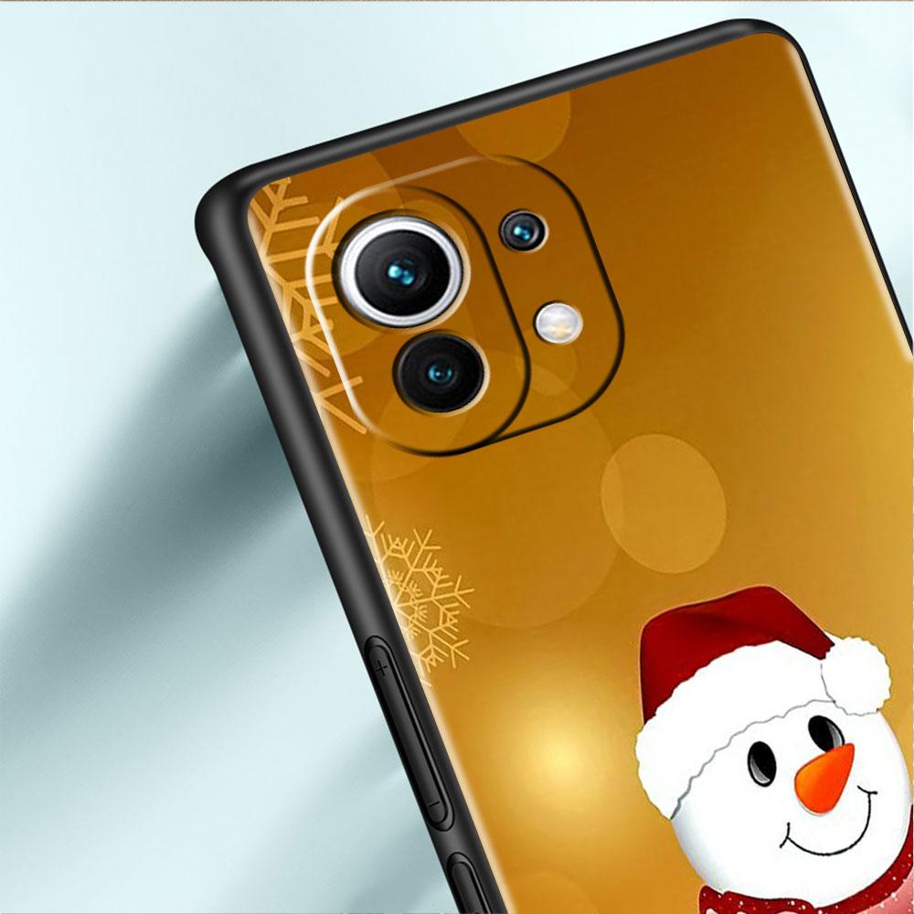 Soft Silicone Case For Xiaomi Mi 11 Lite 5G NE 11T Pro 12S Ultra 12 Note 10 10T 9T Phone Cover Bumper Funda Christmas Snowman