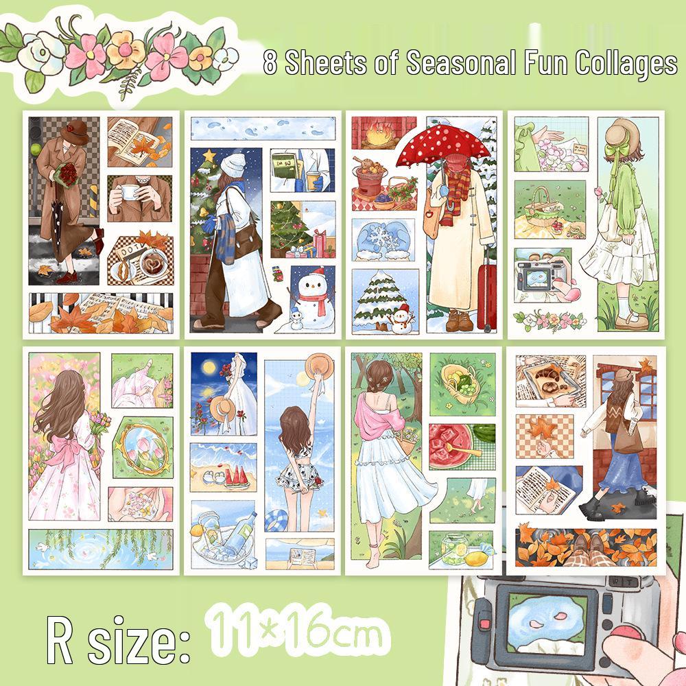 DIY Cute Animal Illustration Stickers for Phone Case - Thousand Layer Collection