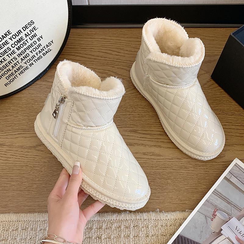 

Новые стильные модные женские резиновые сапоги на плоской подошве зимняя обувь женские круглые носки плюшевые роскошные дизайнерские удобные низкие сапоги 36