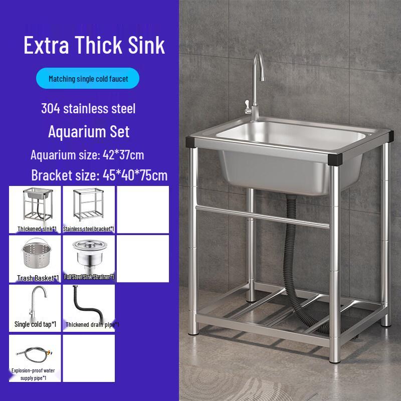 Taijufu 304 Extra Thick Stainless Steel Sink with Faucet