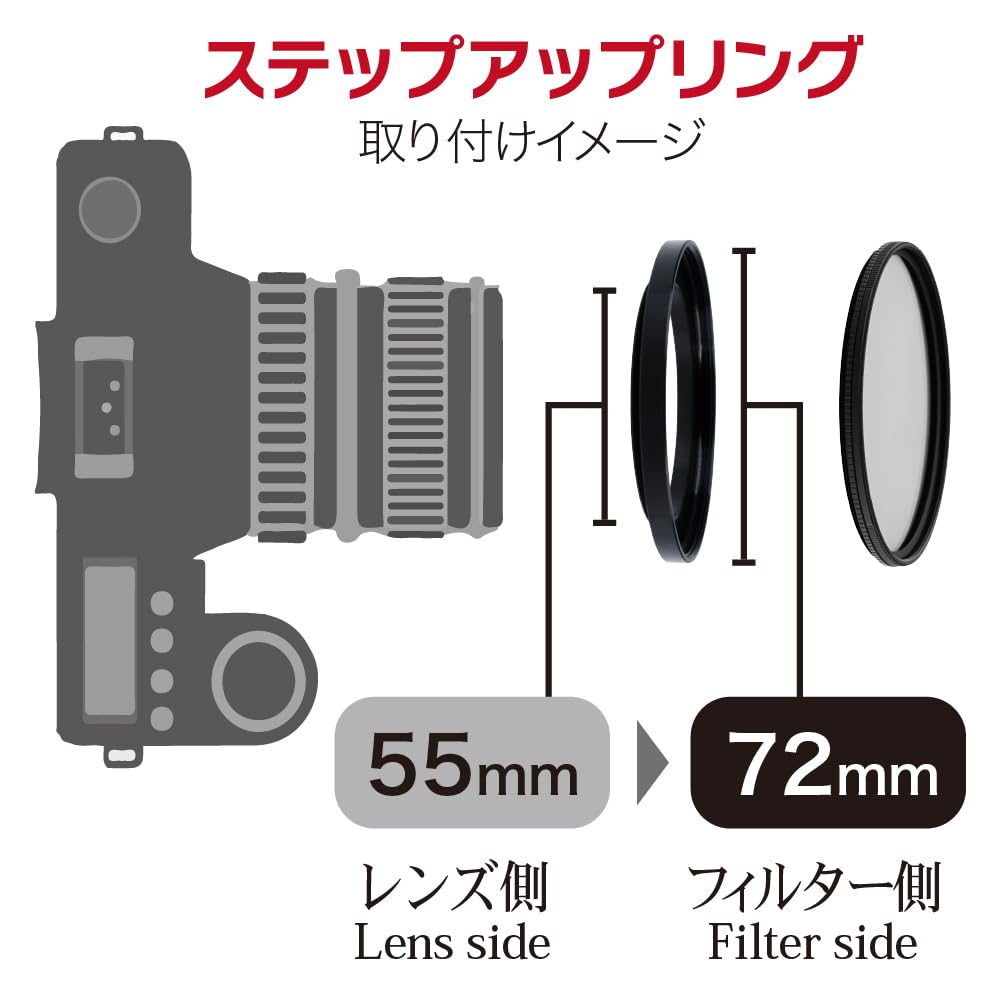 Marumi Ring 55mm To 72mm Filter Diameter Conversion Adapter 906395 Step-Up