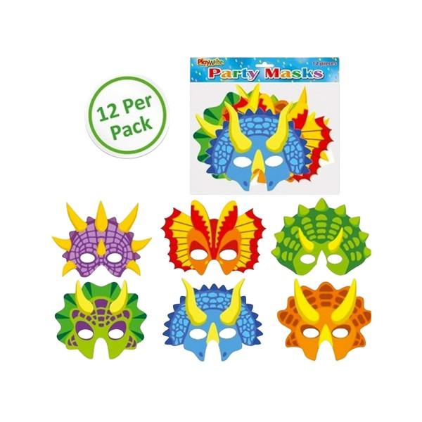 Playwrite Dinosaur Party Mask (Pack of 12)