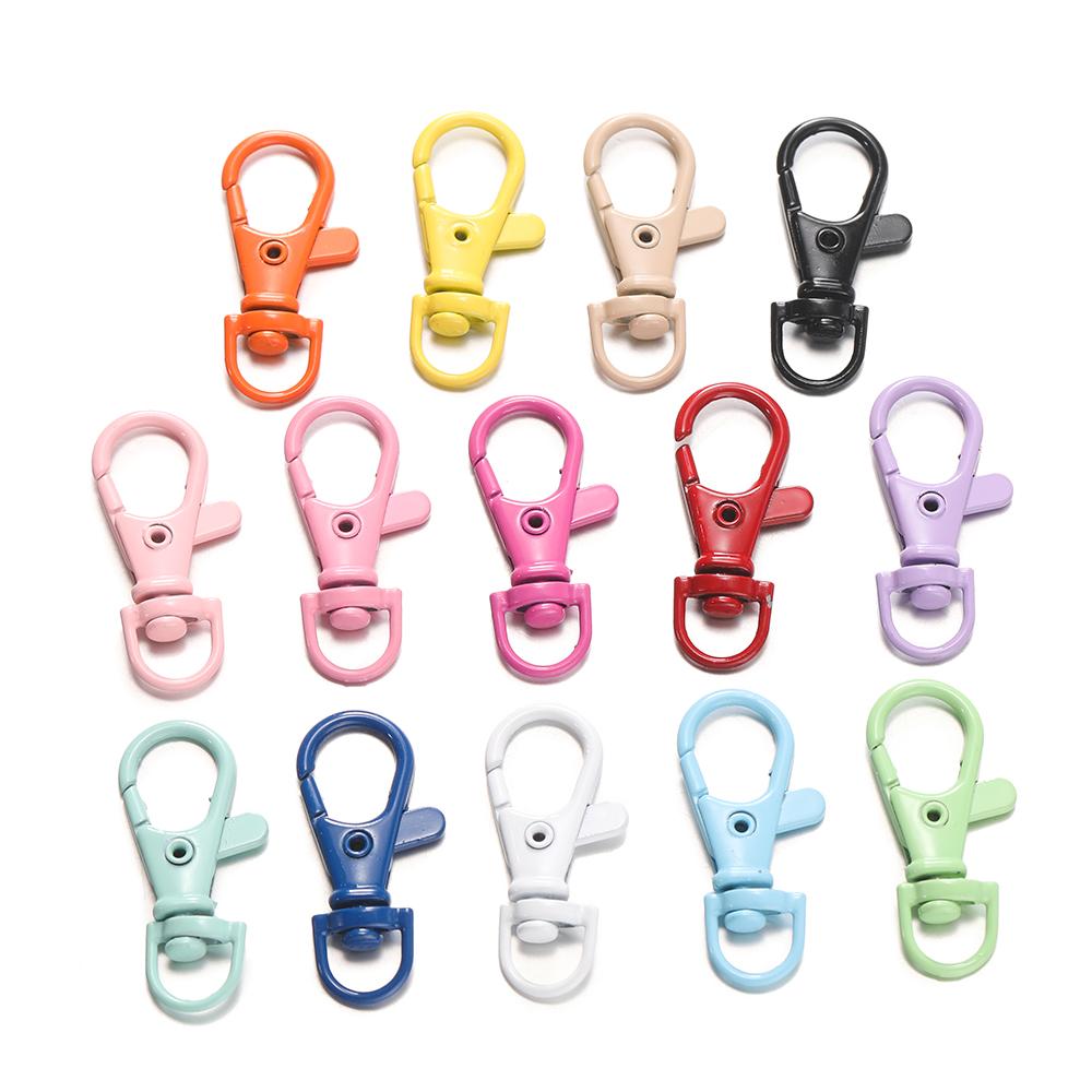 5/10Pcs Colorful Swivel Lobster Clasp Hooks Keychain Split Key Ring Connector for Bag Key Chain DIY Jewelry Making Supplies