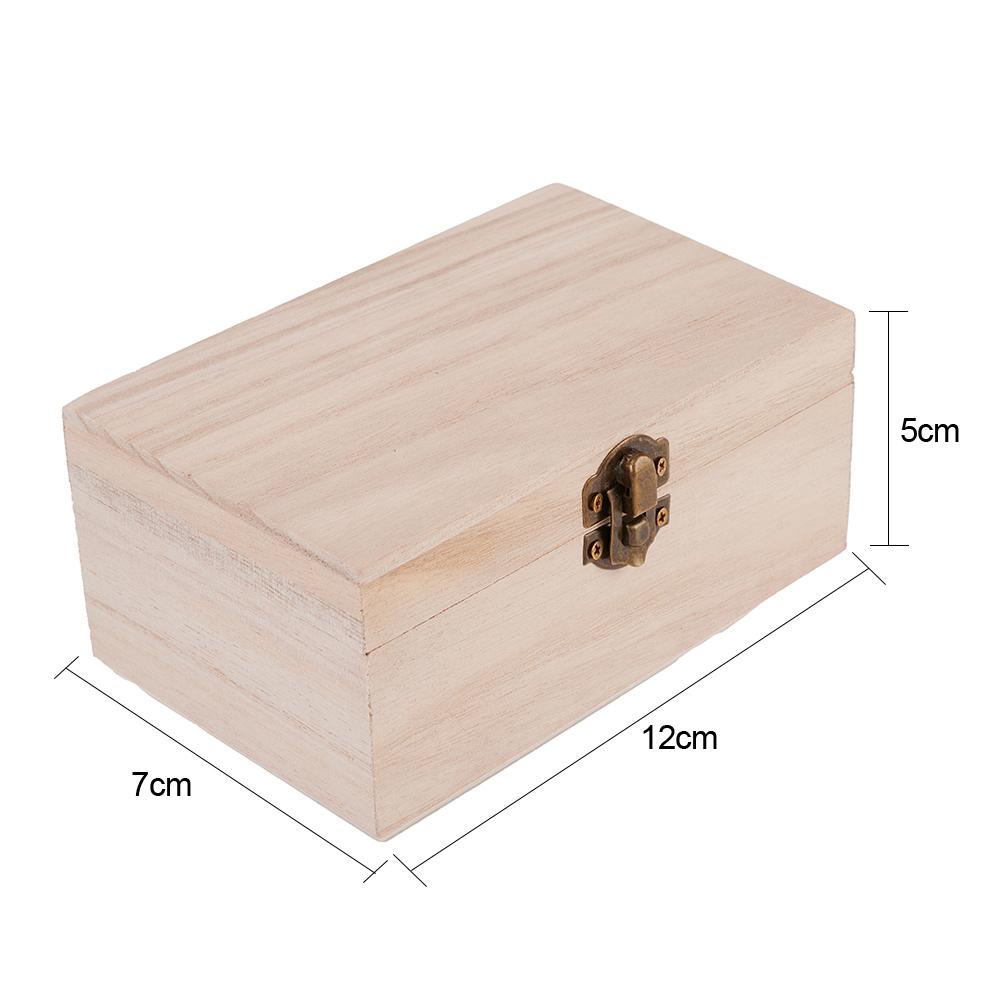 S M L Plain Wooden Jewelry Box Desktop Natural Wood Clamshell Storage Hand Decoration Wooden Box Postcard Storage Box
