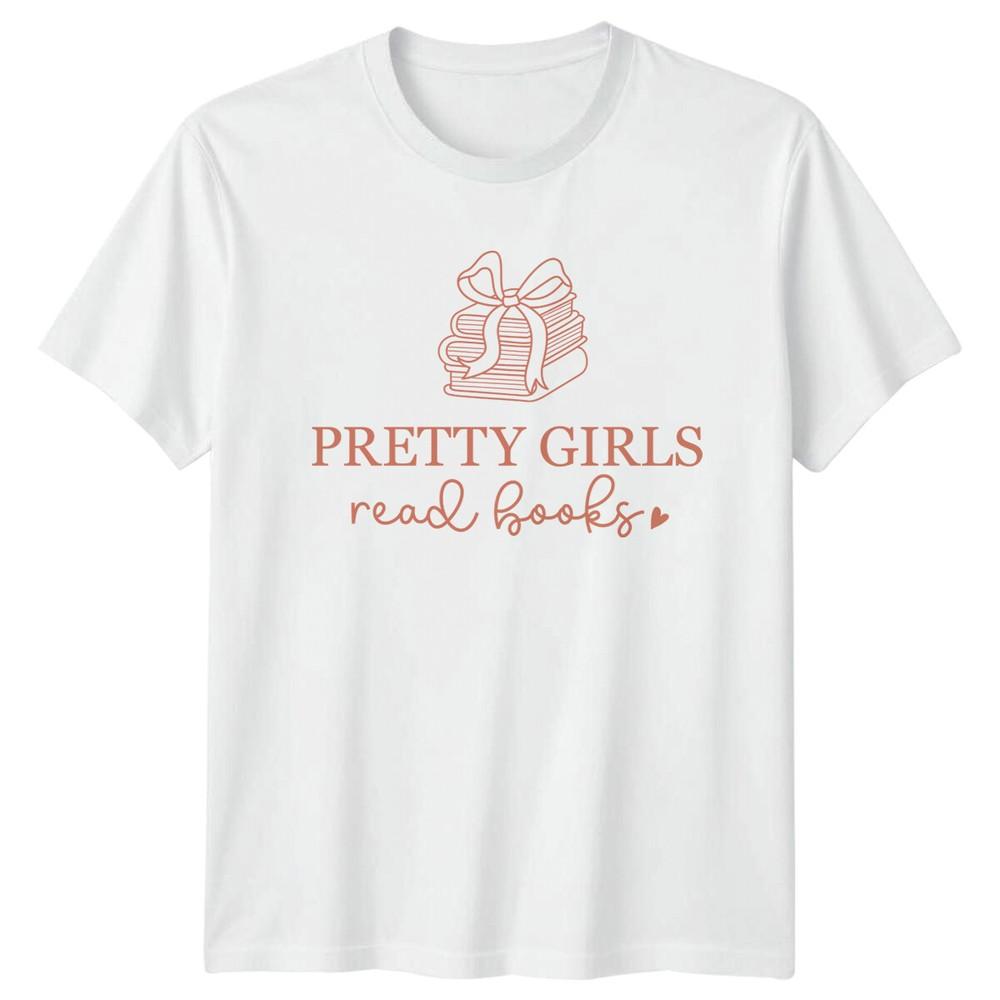 Pretty Girls Read Books Stacked Books TShirt S