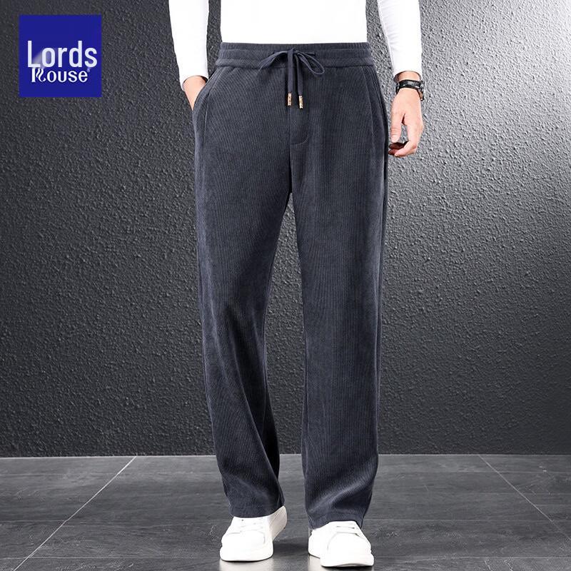 ROZ Men's Chenille Wide-Leg Casual Sports Pants