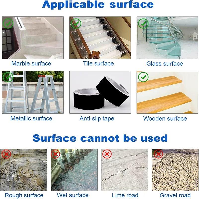 1roll 5cmx5m Black Anti Slip Traction Tape Outdoor PVC Non Slip Tape Use on Walkways Stairs Ramps and Decks