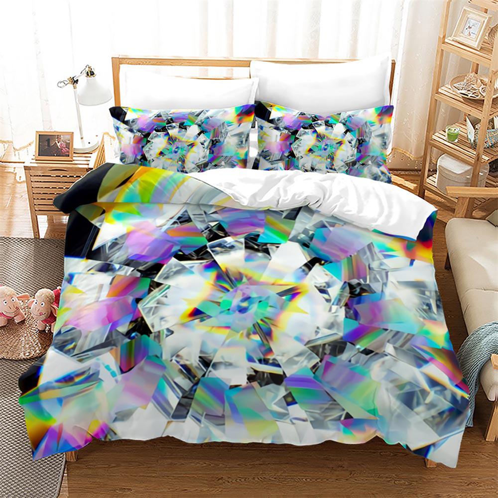 Diamond Duvet Cover Set Abstract Art Valentine's Day Gift for Girls Women Couple King Size Bedding Set Polyester Comforter Cover
