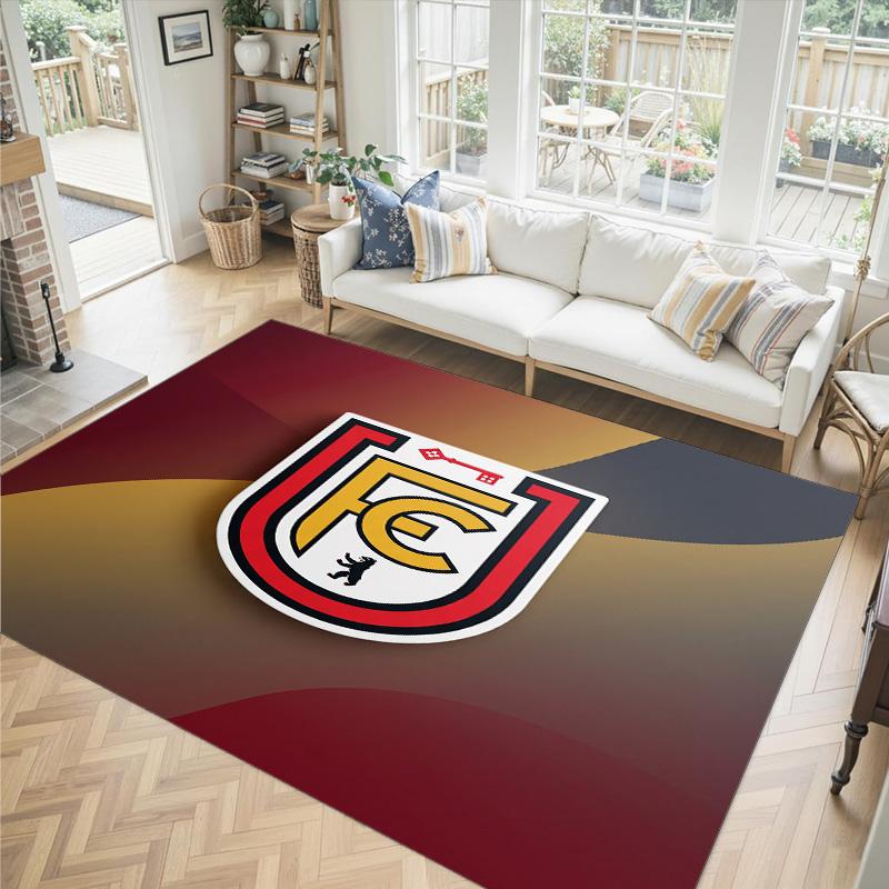 Union Berlin FC Design Crystal Velvet Carpet Cozy Non?Slip Printed Rug For Bedroom Living Room Entrance