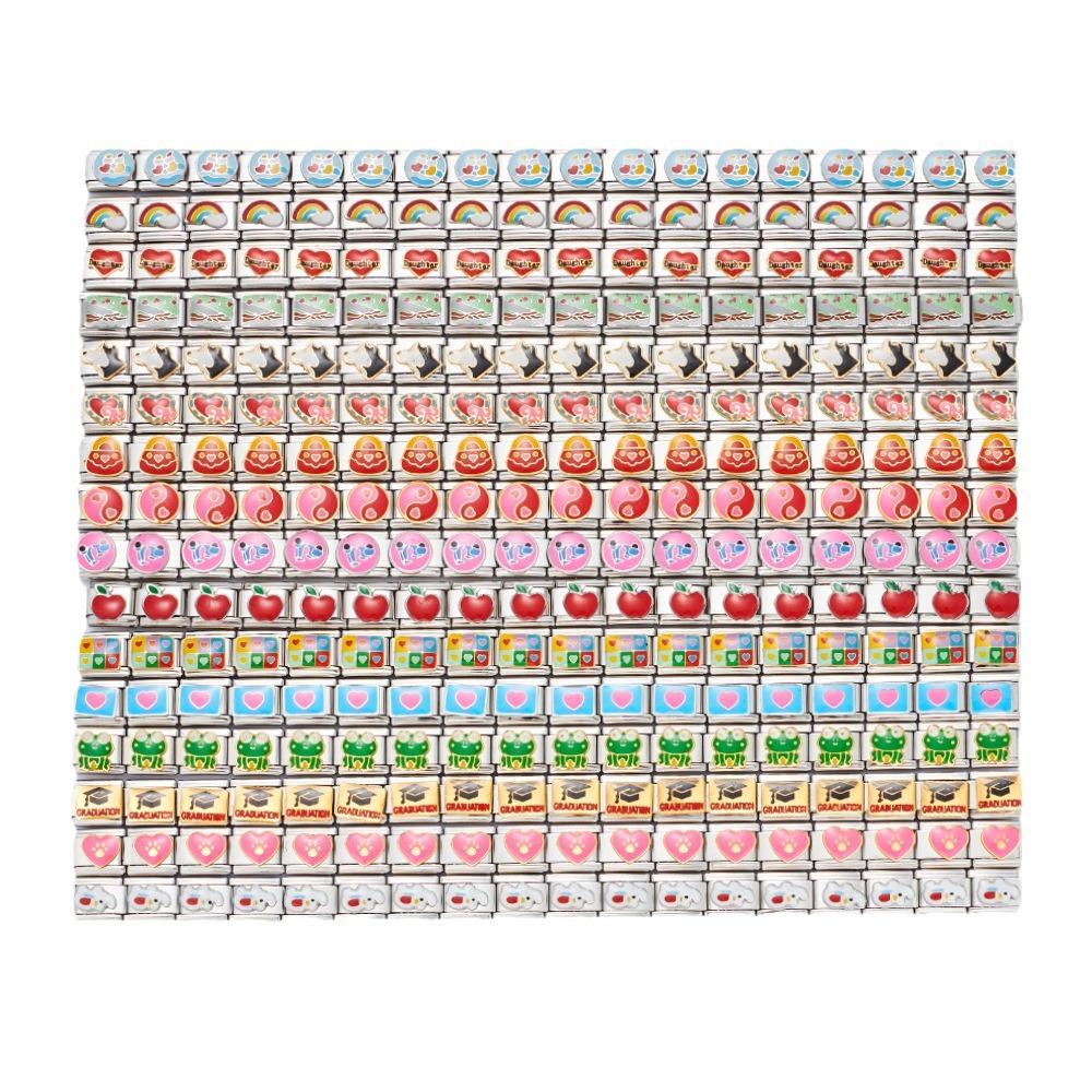 2024 DIY Personalized Shiny Classic Burger Coffee Beverage 304 Stainless Steel Italian Charm Bracelet Link 9mm * 10mm Module