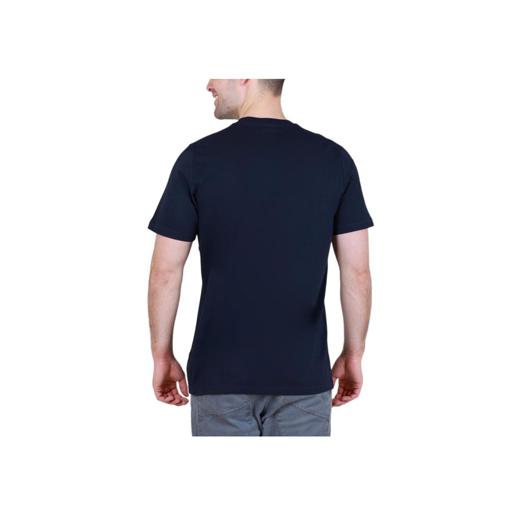 Adidas Gold Logo Printed Round Neck Sports Short Sleeve T-Shirt Men T-Shirt Dark-Blue HE4790