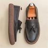 Designer Vintage New Men Tassels Thick-soled Loafter Male Leather Height Increasing Shoes Walking Sneakers Zapatos Hombre