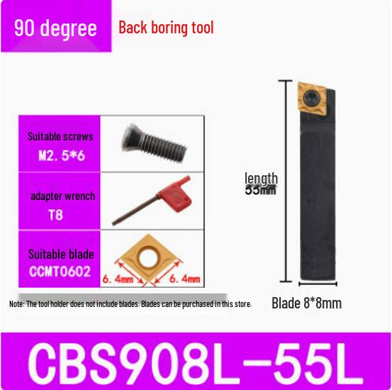 45°/90° Rough Boring Bar Holder with Replaceable Head & CBS/BSB Cutter