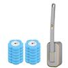 Disposable Toilet Brush Set with Replacement Heads Long Handle Automatic Lid Cleaner Brush Bathroom Hygiene Cleaning Tool Kit