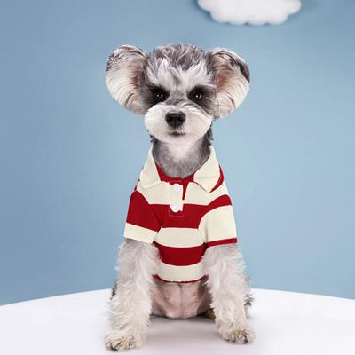 Vestă pentru animale de companie Tricou cu dungi de culoare contrastantă pentru câini Haine pentru câini de vară, moale, respirabilă, pentru Bichon Pudel Chihuahua