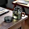 400ml Reusable Heat Resistant Glass Tea Cup with Infuser Filter and Wooden Handle Office Tea Separation Mug Flower Tea Mugs