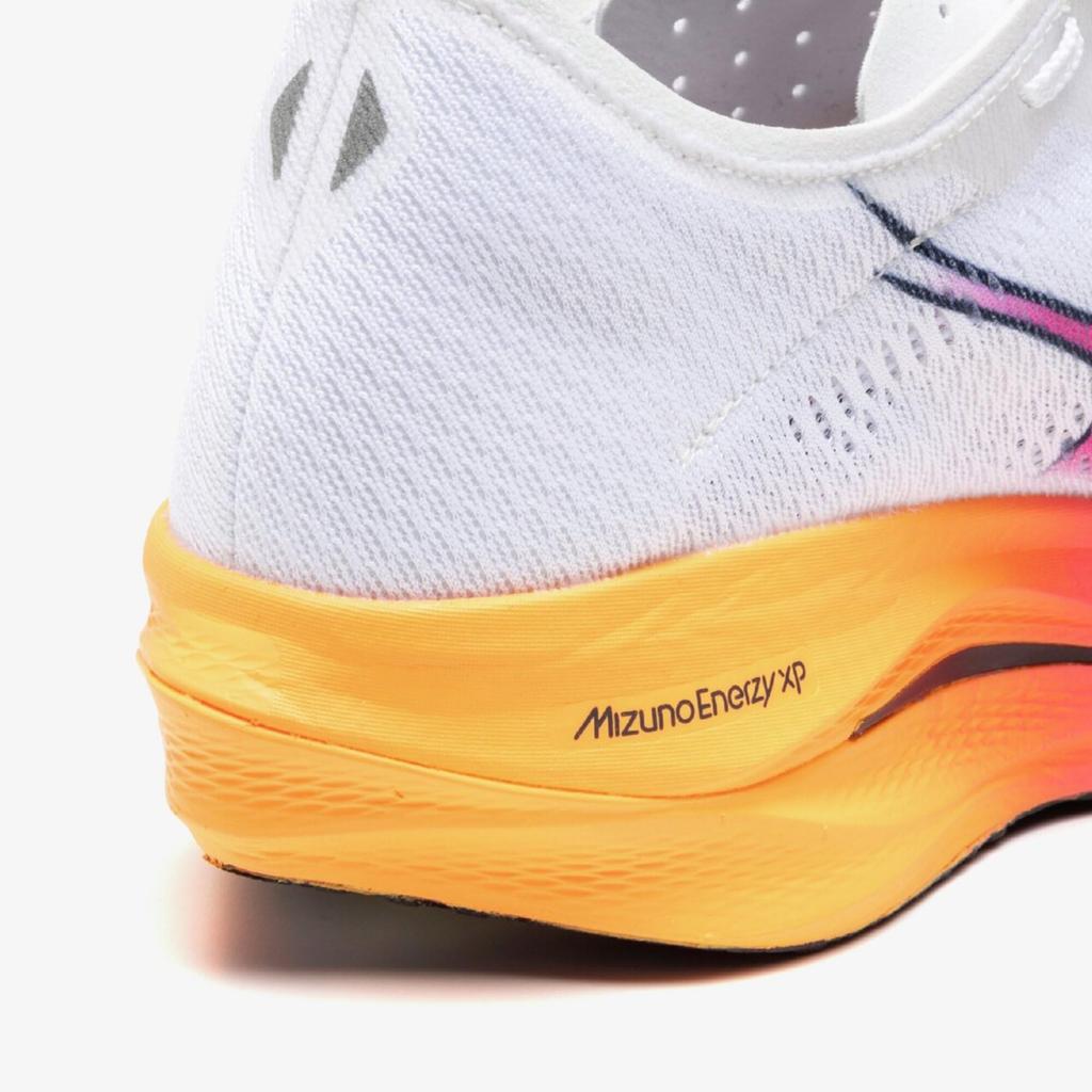 Mizuno Wave Rebellion Pro Low Running Size 2E Shoes, White/Pink/Orange, 26.5 cm,