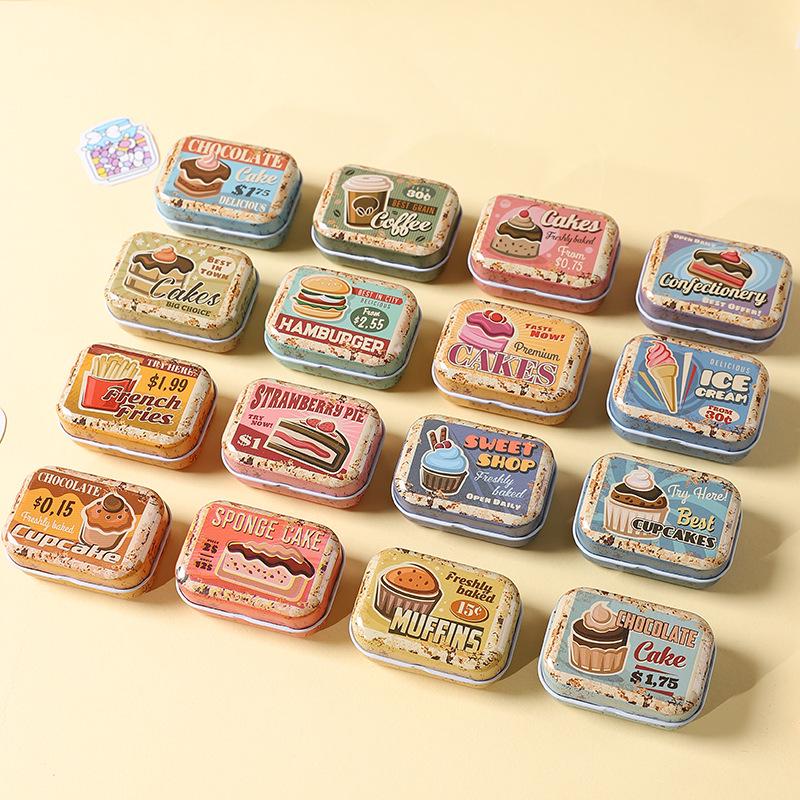 Mini Cute Cookie Candy Storage Tin with Lid for Hairpins, Earrings, or Small Items