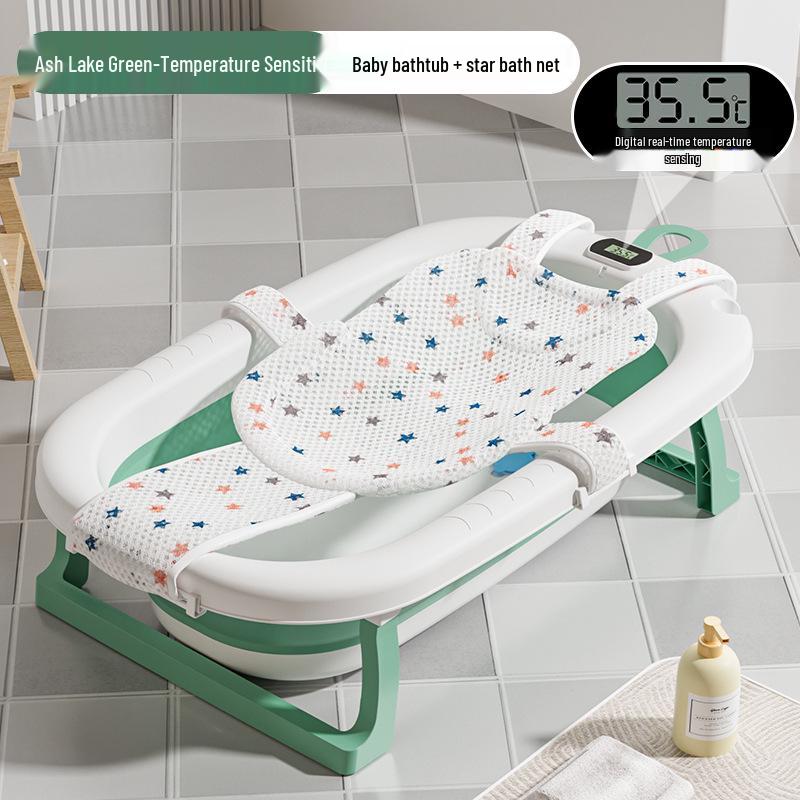 Foldable Baby Bathtub - Large, Sit or Lie for Kids, Newborn Bath Essentials for Home Use