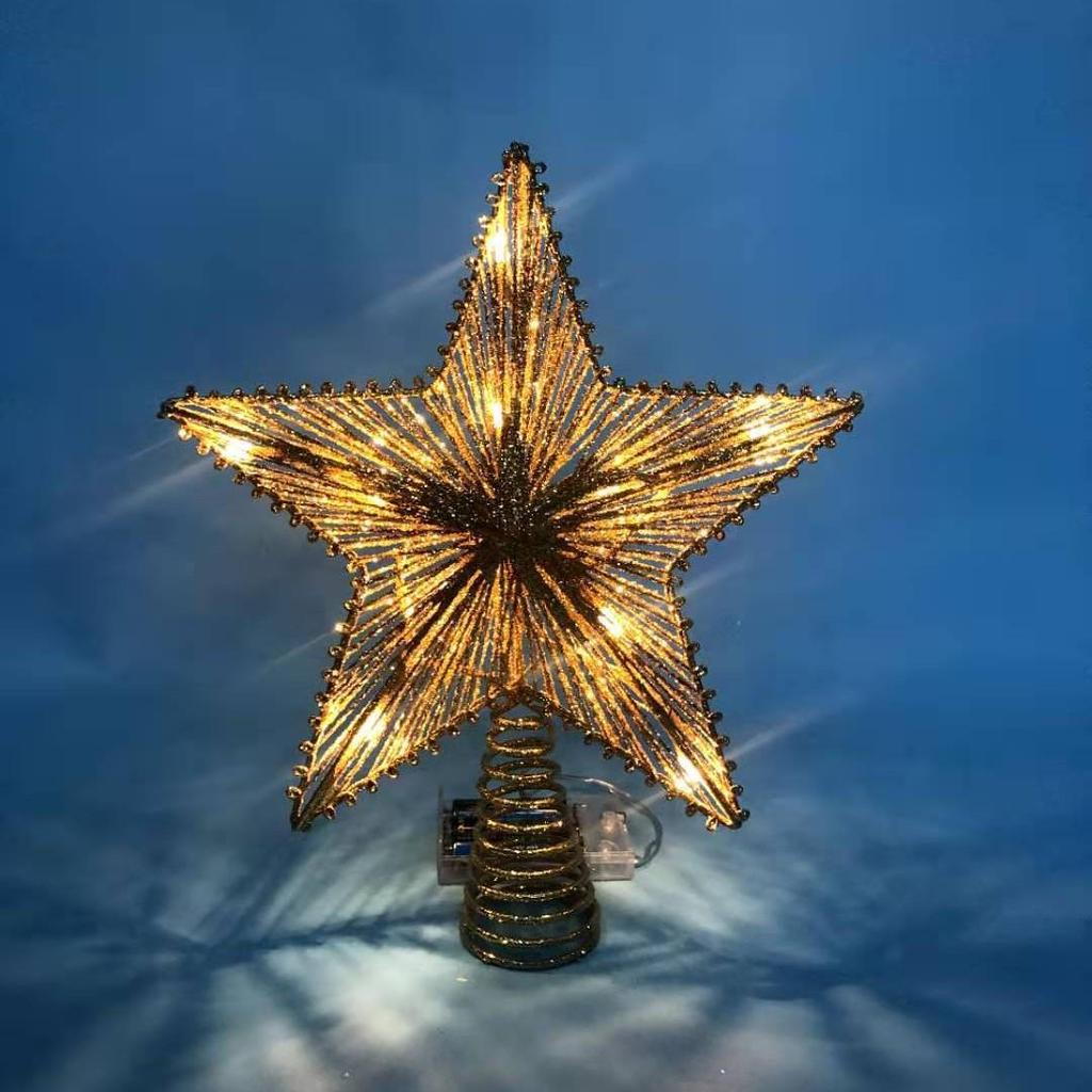 2025 Glittering Five-Point Tree Top Star Light for Christmas Trees