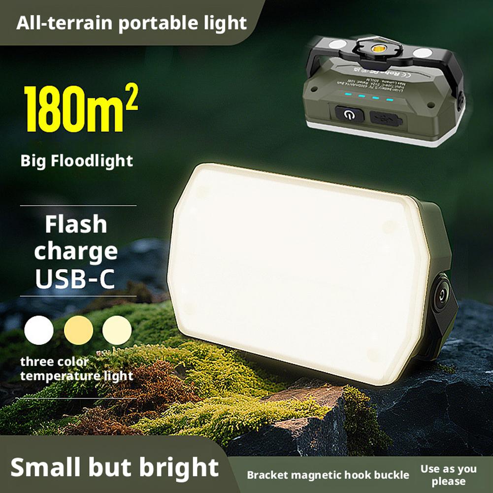 Portable Outdoor Camping Lantern With Hook 4000mAh Battery Rechargeable Emergency Light Strong Magnet Work Light For Repair
