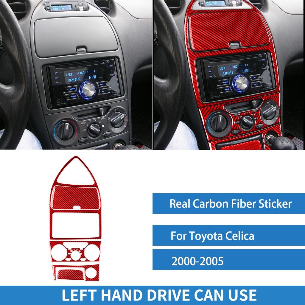 For Toyota Celica 2000 2001 2002 2003 2004 2005 Dashboard Control Panel Set Real Carbon Fiber Sticker Car Interior Accessorie