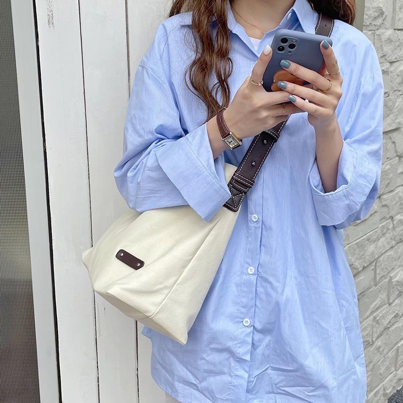 Simple Canvas Women's Bag Tide Leisure Shoulder Environmental Protection Bag Student Large Capacity Tide Tote Bag