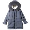 Fitaylor Large Natural Fox Fur Hooded Winter Jacket Women 90% White Duck Down Thick Parkas Warm Sash Tie Up Snow Coat