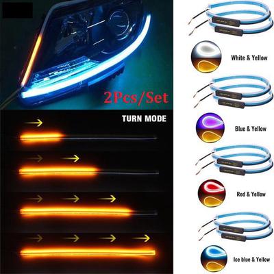 2 Stück 30/45/60 cm Auto-LED-Streifen, Tagfahrlicht, Universal-LED-Streifen, Rohr, LED-Führungsstreifen
