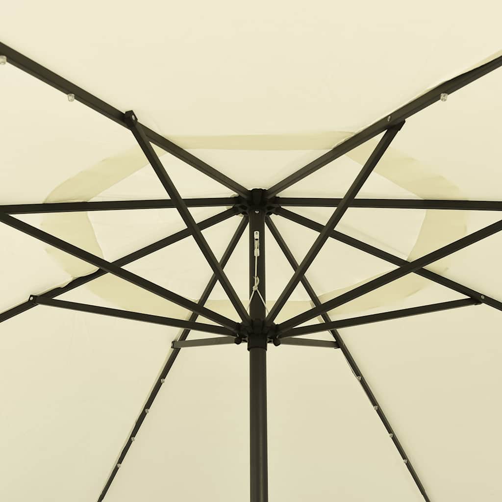 LED Illuminated Sun Umbrella 400 cm Sand White