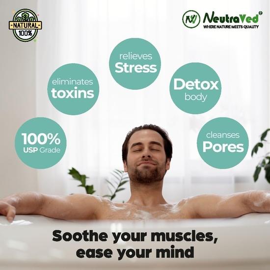 Sare Epsom NeutraVed pentru Picioare - 500g| Cristal de Sare de Baie Epsom 100% Pură | Sulfat de Magneziu Neparfumat - 500g