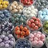 Retro Colored Irregular Ceramic Rhombus Beads for Bracelets