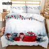 Christmas Duvet Cover Set Christmas Gift Bunny Candle Christmas Theme Bedding Set Double Queen King Size Polyester Quilt Cover