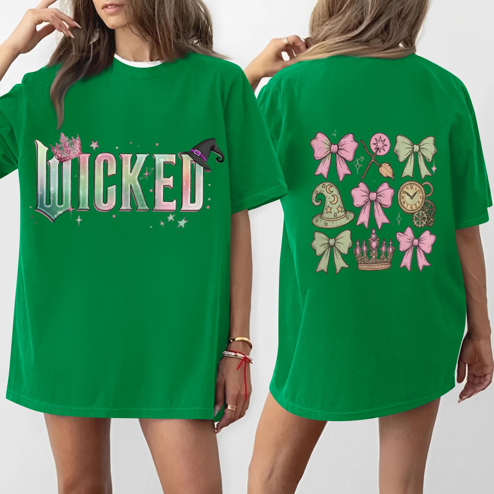 

Women s Casual Fashion Round Neck Printed Short Sleeve T-Shirt Top XL зелёный