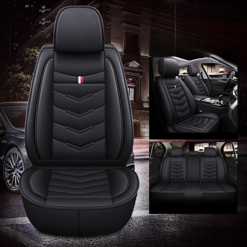 All-Season Seat Covers, Full Wrap PU Leather Seat Covers, Five-Seat Seat Cushions Full Set of Five-Seat Seat Covers Compatible with Five-Seat Vehicles