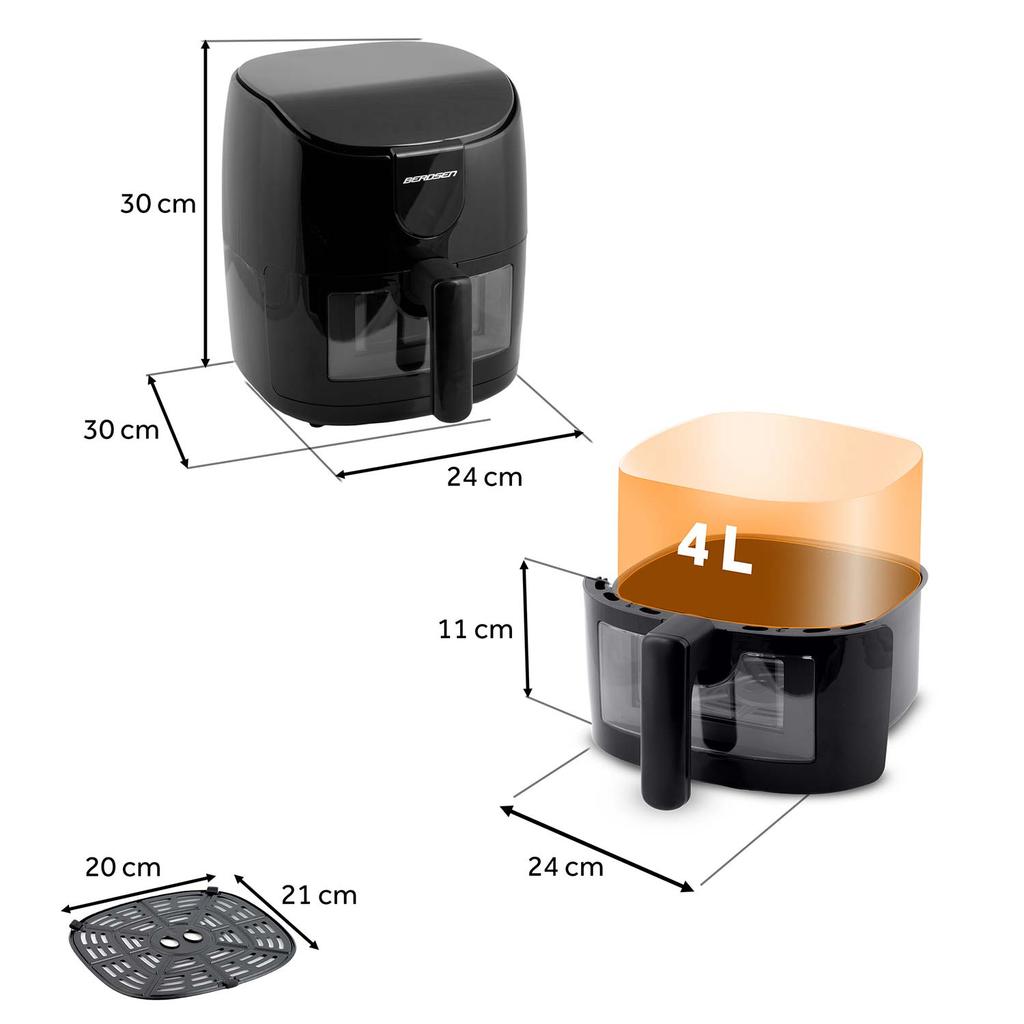Air Fryer 4L Berdsen 1500W Bd-658 Black