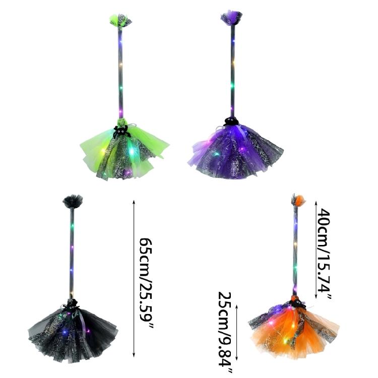 LED Light-Up Flying Broomsticks for Halloween Costume Play Background Decoration