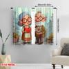2pcs,2D Plane Printing Curtain Popular Grandmother and Grandfather Love Story Polyester Easy Install (without Rod) Holiday Ldeal