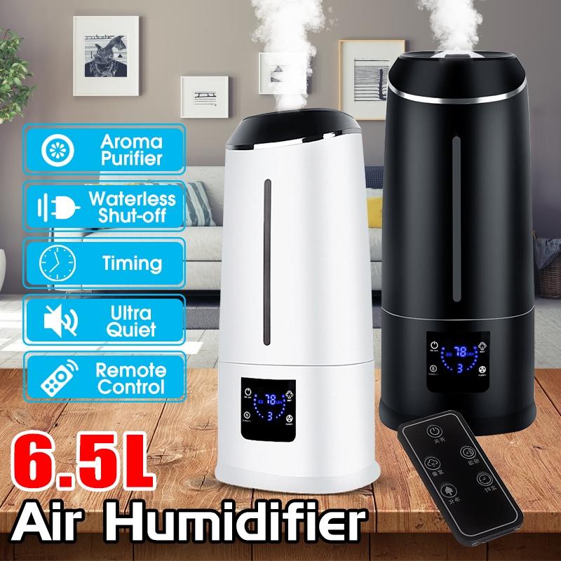 6500ML Household Air Humidifier Remote Control LCD Screen Ultrasonic Humidifier Diffuser Mist Maker Cool Mist Purifier 210x180x460mm