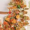 Ghirlandă de toamnă pentru șemineu, Viță agățătoare cu frunze de arțar artificiale, Ghirlande de Ziua Recunoștinței Halloween, Decorațiuni cu frunze