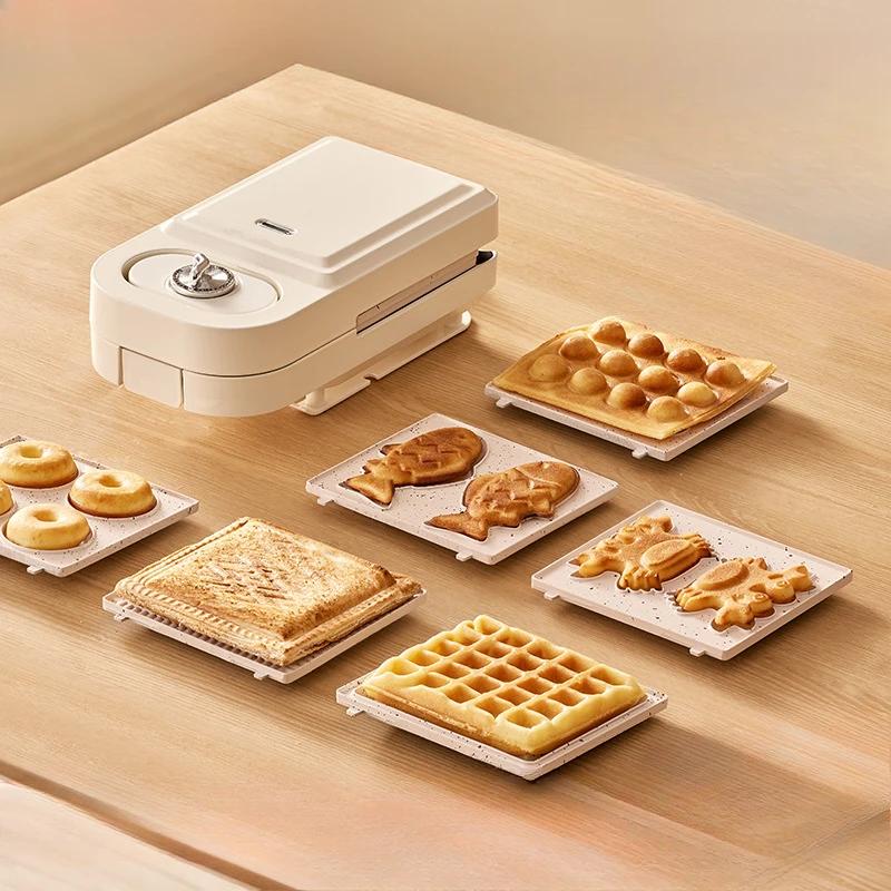 220V Elektrischer Sandwichmaker Waffelmaschine Toaster Backautomat Frühstücksmaschine Pfannkuchen Donuts Sandwichera