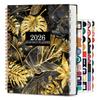 2026 Flower Planner Schedule Organiser Twin Coil Binding Monthly Planner Notebook For Time Management and Scheduling