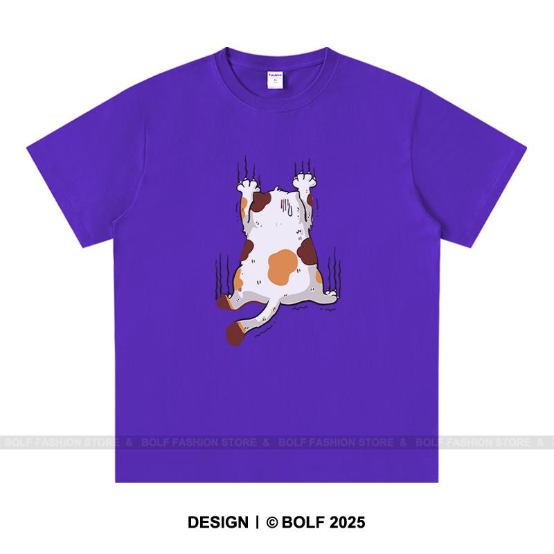 Kawaii Katt Herr T-shirt 100% Bomull Oversize Chibi Kattunge Grafiska T-shirts för Män Söt Djurälskare Japansk Streetwear
