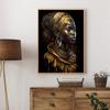 Schwarzgold Afrikanische Frau Porträt Poster Leinwand Malerei Abstrakte Wand Kunst Bild Für Moderne Wohnzimmer Dekoration